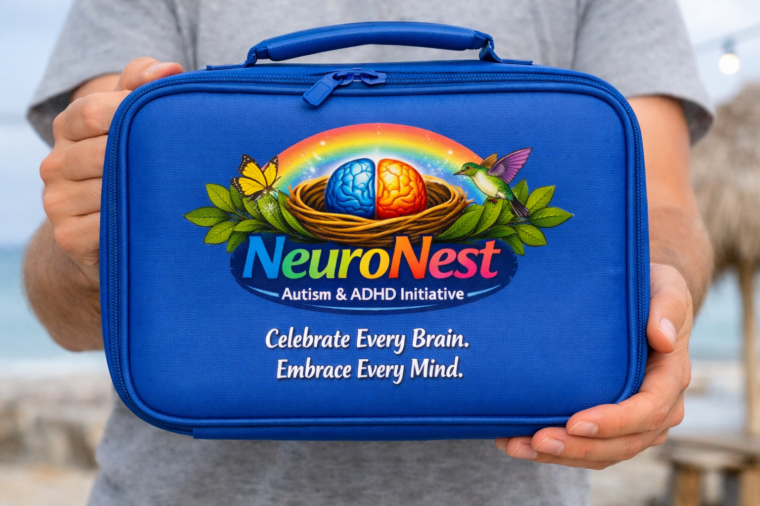 Blue lunchbox with N